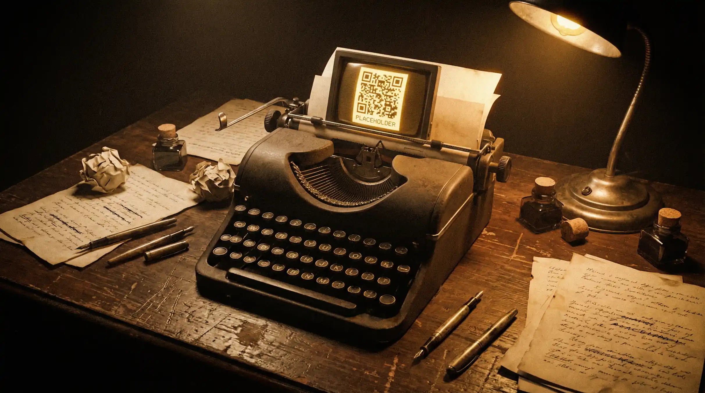 萝莉岛 APP下载 - 复古打字机与散落的稿纸